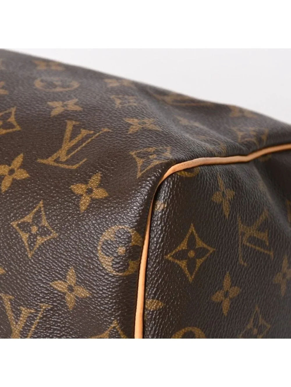 Louis Vuitton Speedy 25 Handbag Monogram Leather Brown Gold